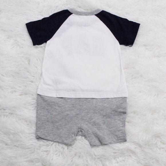 NWT Baby Gap Logo Raglan 2-in-1-One-Piece Romper - Picture 6 of 7